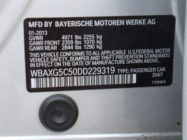 bmw 5 series 2013 WBAXG5C50DD229319 image bmw 5 series 2013 WBAXG5C50DD229319 image